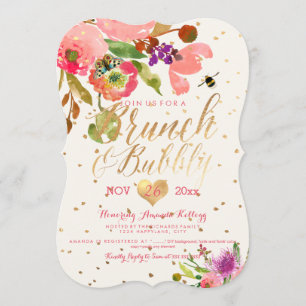 Invitation PixDezines Aquarelle Florale Brunch+Bubbly