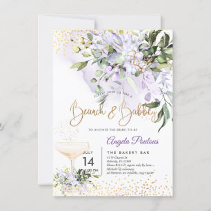 Invitation PixDezines Aquarelle Purple Gum Brunch Bubbly