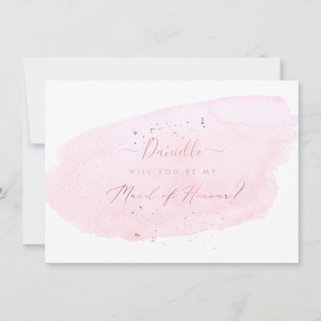 Invitation PixDezines Aquarelle rose fera honneur (Devant)