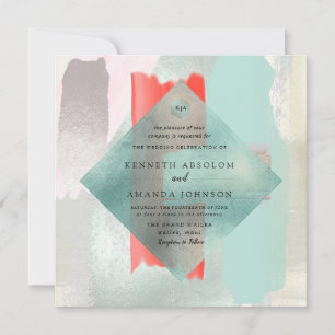 Invitation PixDezines Aquarelle Vivante Corail Mist