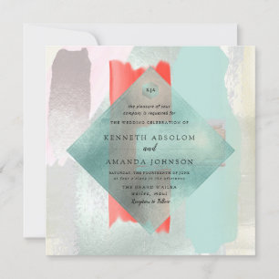 Invitation PixDezines Aquarelle Vivante Corail Mist