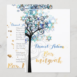 Invitation PixDezines Arbre de vie Barre Mitzvah