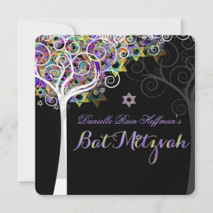 Invitation PixDezines arbre de vie Bat mitzvah