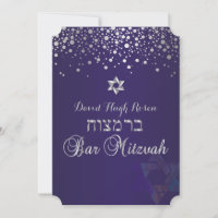PixDezines argent ébloui/Bar Mitzvah/violet