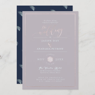 Invitation PixDezines Argent Palm Fronds, Partie d'engagement