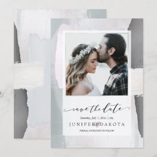 Invitation PixDezines Art Moderne Abstrait Rose Argent