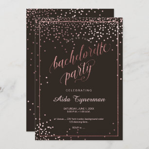 Invitation PixDezines Bachelorette PartyFaux Rose Gold