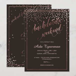 Invitation PixDezines Bachelorette Weekend Faux Rose Gold