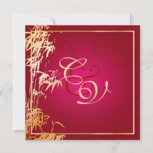 Invitation PixDezines bambou+double bonheur/chinois