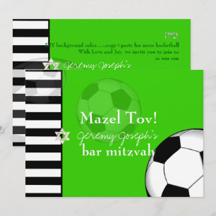 Invitation PixDezines bar-mitsva sur le football/DIY couleur