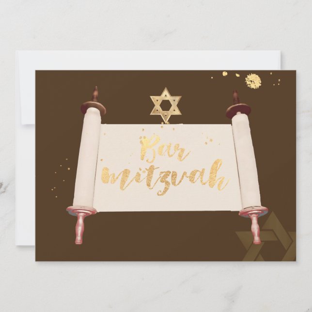 Invitation PixDezines barre de défilement torah vintage mitzv (Devant)