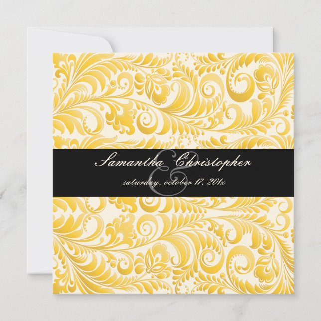 Invitation PixDezines Bellissimo Damask Vintage (Devant)