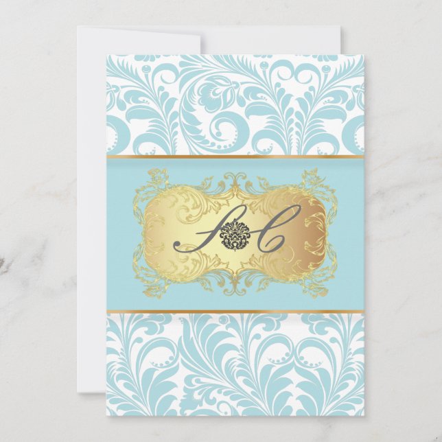 Invitation PixDezines Bellissimo Damask vintage (Devant)