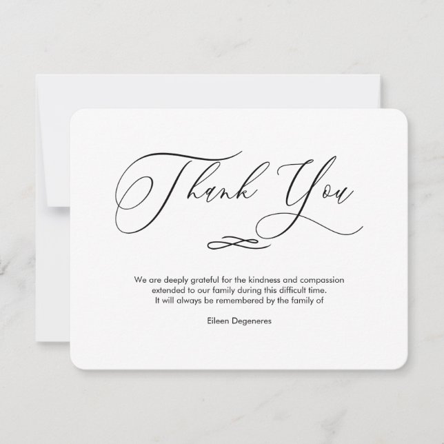 Invitation PixDezines Bereavement Merci, après funérailles (Devant)
