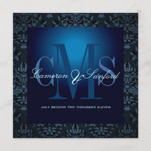 Invitation PixDezines bijoux damask /blue saphire