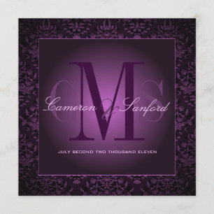 Invitation PixDezines BIJOUX DAMASK/DARK PURPLE/PLUM