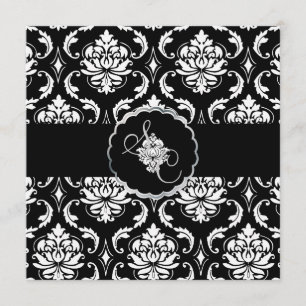 Invitation PixDezines Black+White Vendome Damask