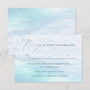 Invitation PixDezines Blue Coastal, RSVP de plage avec choix