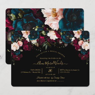 Invitation PixDezines Blush Bourgogne Turquoise Fête des mari