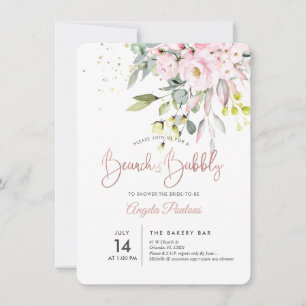 Invitation PixDezines Blush Gum Eucalyptus Brunch+Bubbly