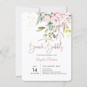 Invitation PixDezines Blush Gum Eucalyptus Brunch+Bubbly