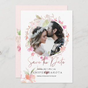 Invitation PixDezines Blushing Romance Fleur Wavercolor