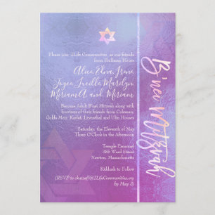 Invitation PixDezines B'Nei Mitzvah, Blue Ombre