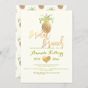 Invitation PixDezines Bridal Brunch/Faux Gold/Pineapples