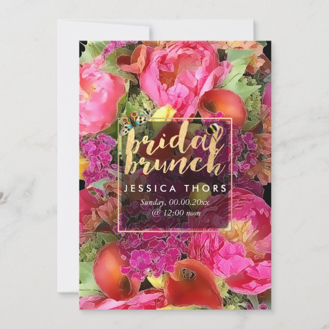 Invitation PixDezines Bridal Brunch Peonies/Calla Lily (Devant)