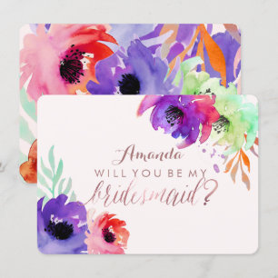 Invitation PixDezines Bridesmaid/Floral/Watercolor/Roses