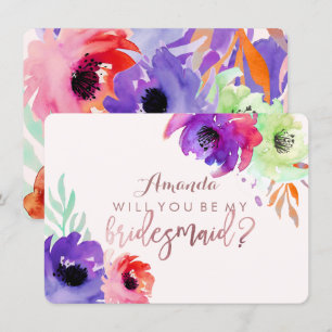 Invitation PixDezines Bridesmaid/Floral/Watercolor/Roses