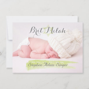 Invitation PixDezines brie milah/cadre photo+étoiles/couleur