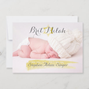 Invitation PixDezines brit milah/cadre photo+étoiles/couleur 