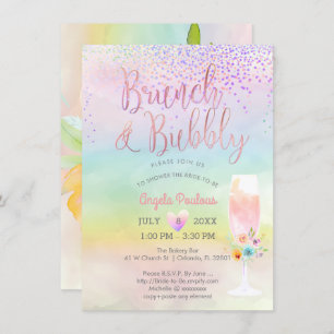 Invitation PixDezines Brunch Bubbly/Cotton Candy Confetti