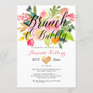 Invitation PixDezines Brunch & Bubbly Spring Floral