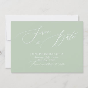 Invitation PixDezines Celadon Green Script Enregistrer la dat