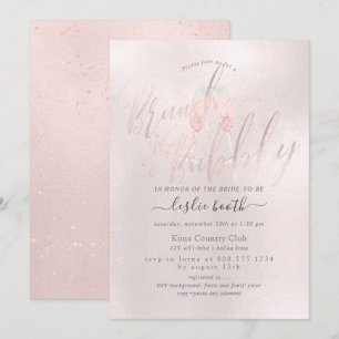 Invitation PixDezines Champagne rose pâle Brunch+Bubbly