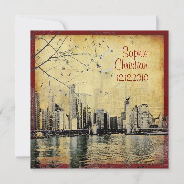 Invitation PixDezines Chicago Lakeshore Skyline/invitations (Devant)