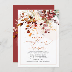 Invitation PixDezines Chute Rustique Gum Eucalyptus Chaîne nu