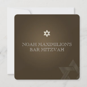 Invitation PixDezines classique mitzvah/brun/do-it-yourself c