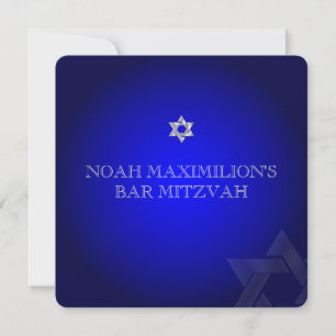 Invitation PixDezines classique mitzvah/cobalt/argent