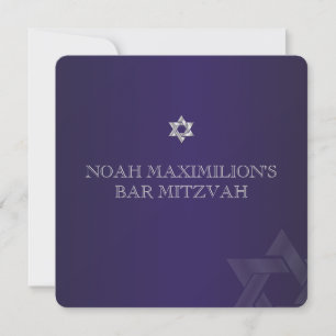 Invitation PixDezines classique mitzvah/violet/do-it-yourself