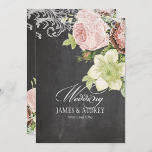 Invitation PixDezines, CLAVIER/ROCOCO/ROSES VINTAGES