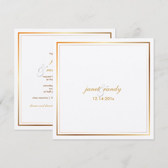 Invitation PixDezines couleur arrière - plan métallique/métal (Devant / Derrière)