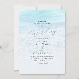 Invitation PixDezines Crystal Blue Shoreline, Mariage sur la