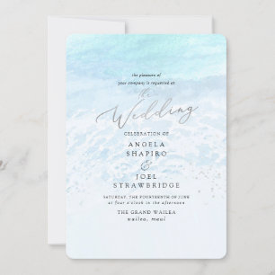 Invitation PixDezines Crystal Blue Shoreline, Mariage sur la