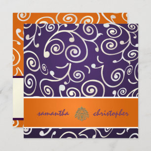 Invitation PixDezines Cupcakes Swirls/violet+orange