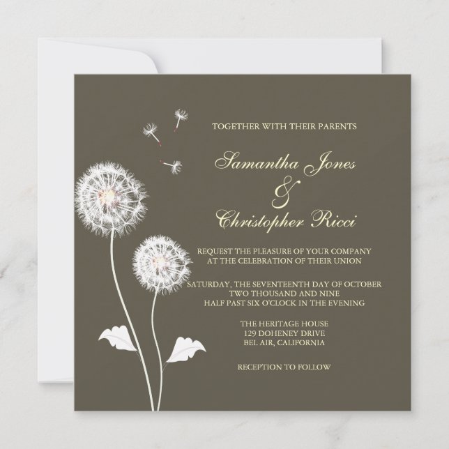 Invitation PixDezines Dandelions, do-it-yourself couleurs arr (Devant)