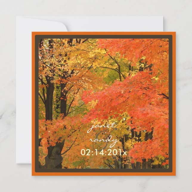 Invitation PixDezines dans les bois, mariages d'automne/événe (Devant)