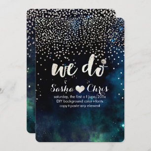 Invitation PixDezines Dark Sky/dazzled/faux silver/NASA Space